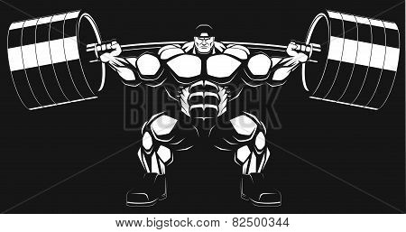 Bodybuilder with a barbell