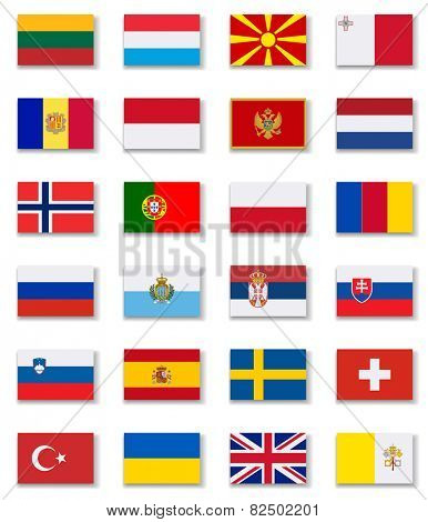 European Countries Flags Set 2 .Vector