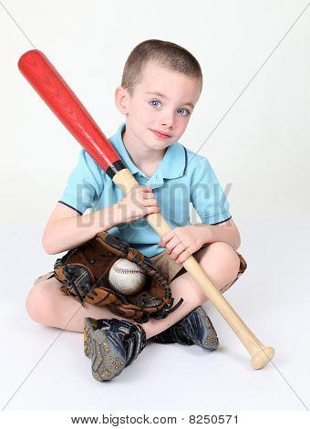 Preschool Boy Holding Bat