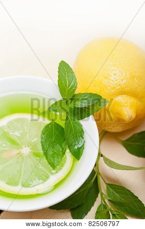 Mint Infusion Tea Tisane With Lemon