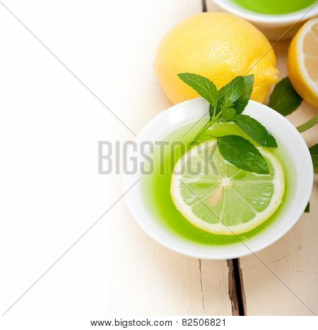 Mint Infusion Tea Tisane With Lemon