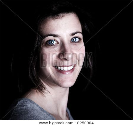 Pretty woman portrait in high contrast