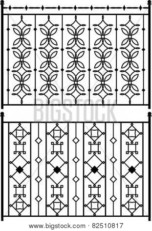 Wrought Iron Gate, Door, Fence, Window, Grill, Railing Design Vector Art