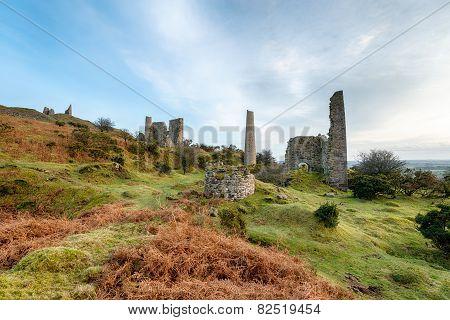 Old Copper Mines On Caradon Hill In Cornwall