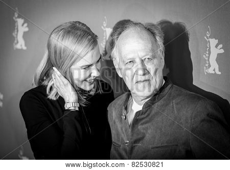 BERLIN, GERMANY - FEBRUARY 06: Nicole Kidman, Werner Herzog, photocall 'Queen of the Desert' during the 65th Film Festival at Hyatt Hotel on February 6, 2015 in Berlin, Germany.