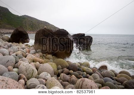 stony beach on the North Sea