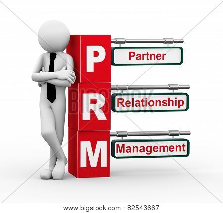 3D Businessman With Kpi Signpost Illustration
