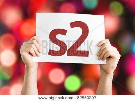 s2 card with colorful background with defocused lights
