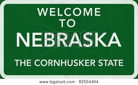Nebraska USA Welcome to Highway Road Sign