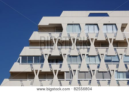 Pyramidal building in La Grande Motte, France