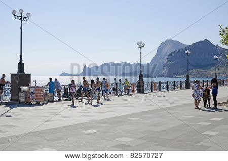 Promenade In Sudak In The Crimea