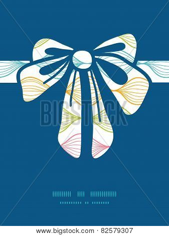 Vector colorful horizontal ogee gift bow silhouette pattern frame