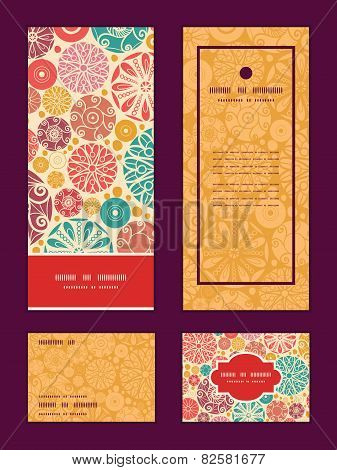 Vector abstract decorative circles vertical frame pattern invitation greeting, RSVP and thank you ca