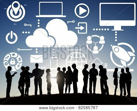 Big Data Sharing Online Global Communication Cloud Concept