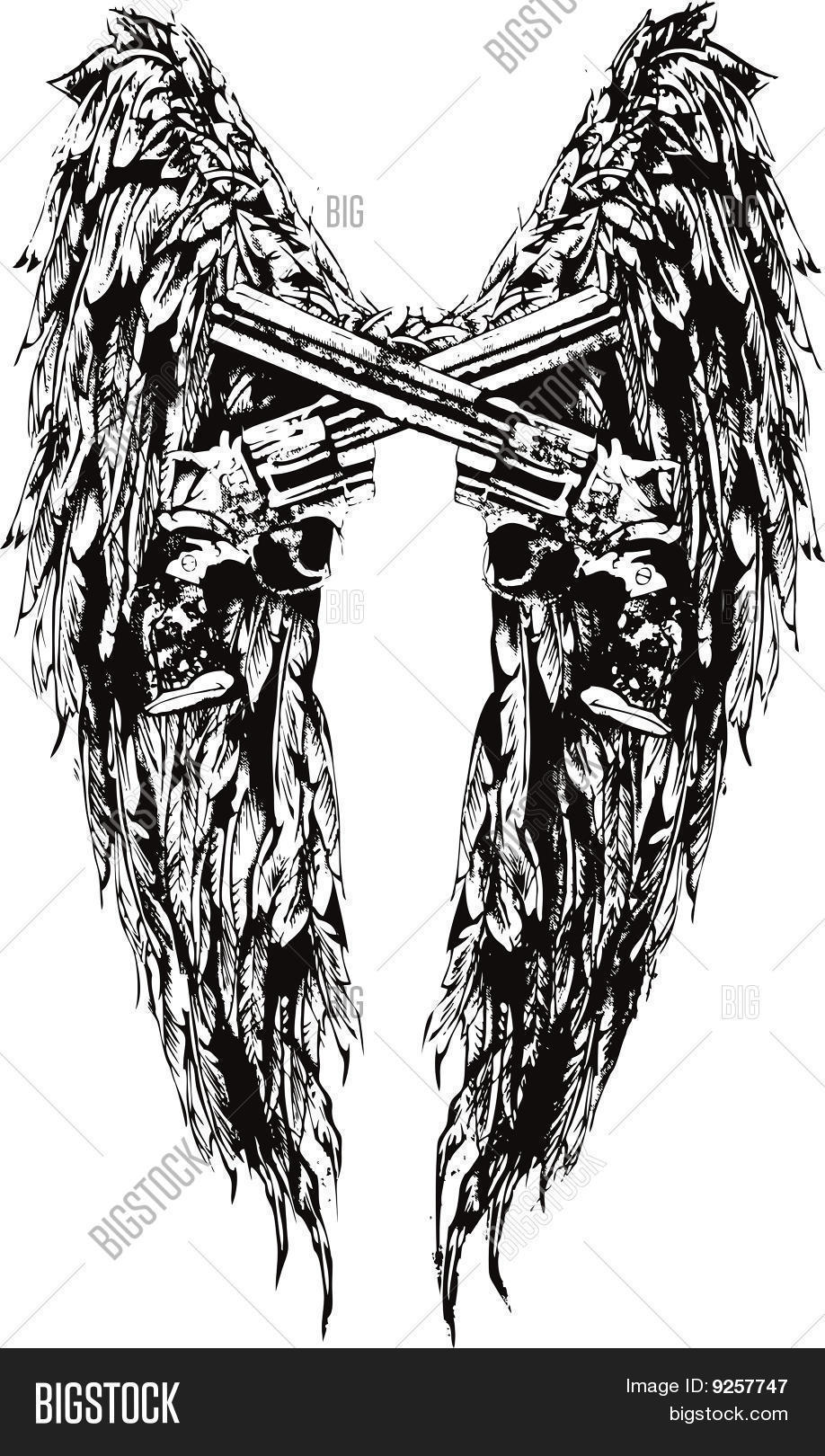 Guns Wings Illustration Vector & Photo | Bigstock