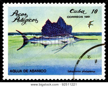 Vintage  Postage Stamp. Istiophorus Platypterus.