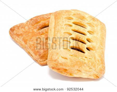 Two Fresh Puff Pastry Isolated On A White