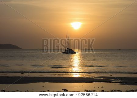 Catamaran on Sunset.