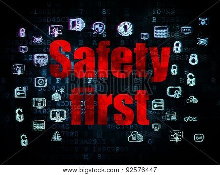 Security concept: Safety First on Digital background