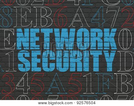 Safety concept: Network Security on wall background