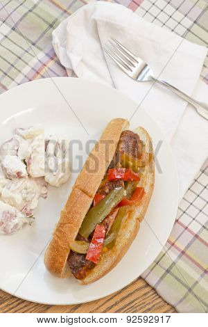 Sausage Onion Peppers Bun