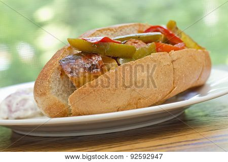 Sausage Onion Peppers Bun