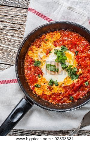 Shakshouka With Fried Egg.
