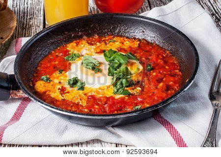 Shakshouka With Fried Egg.