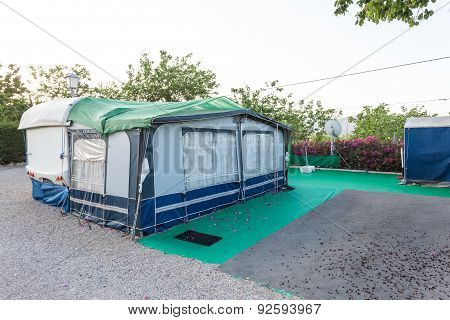 Caravan On A Camping Site