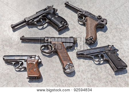 Different Old Combat Pistols