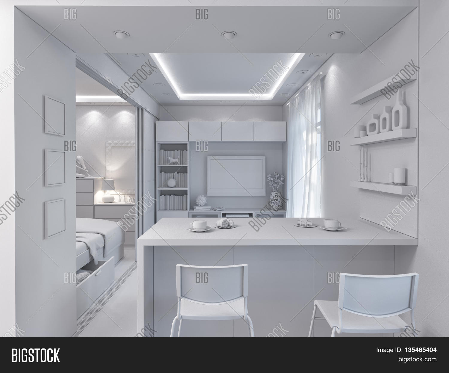 3d Rendering Living Image Photo Free Trial Bigstock