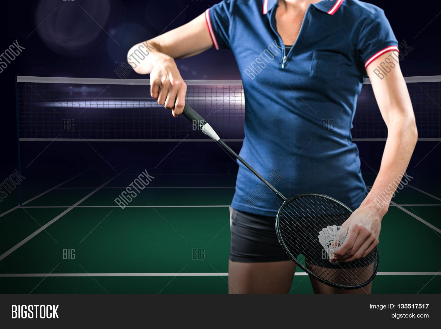 Badminton Player Holding Racket Image & Photo Bigstock