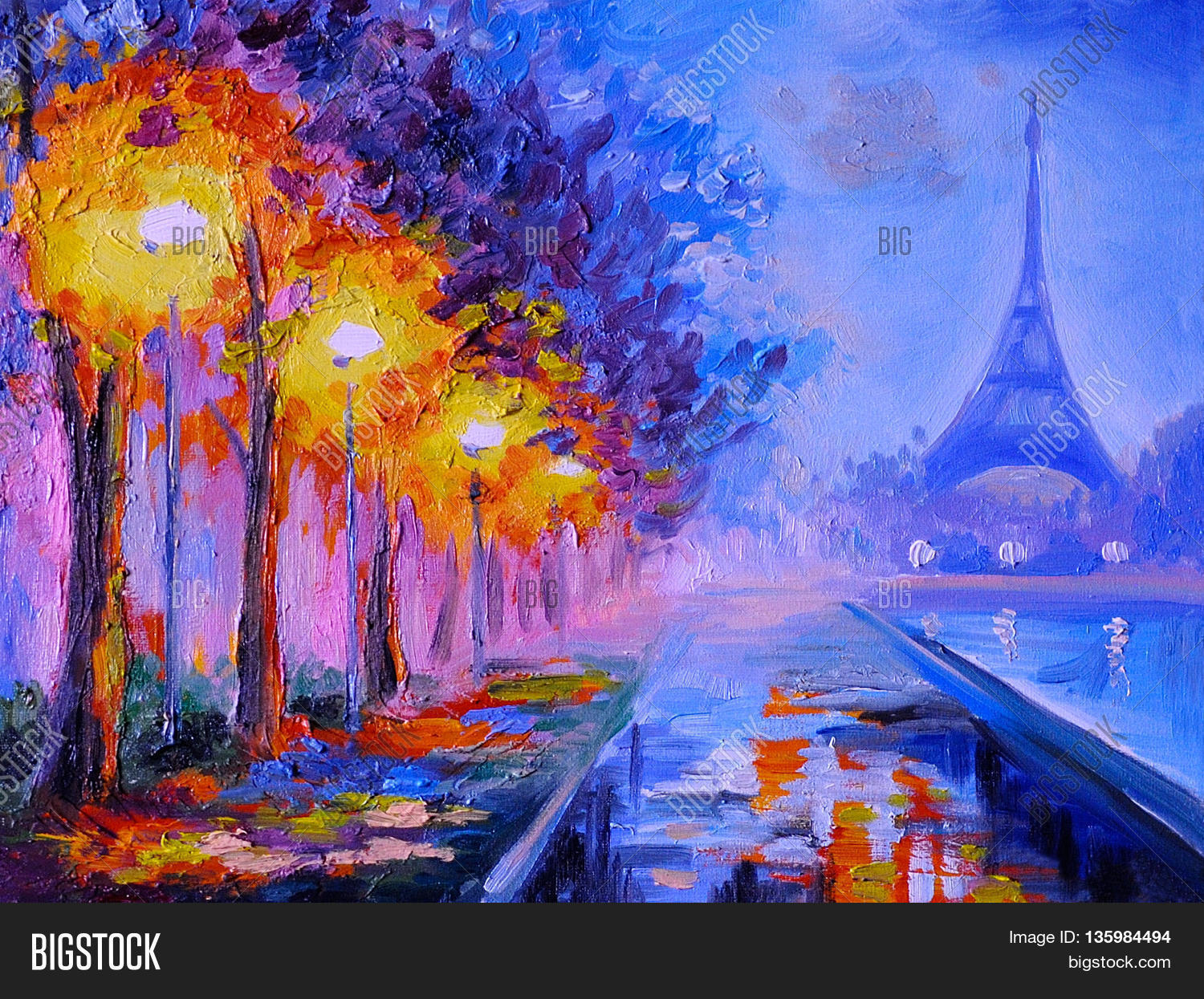 Oil Painting Eiffel Image & Photo (Free Trial) Bigstock