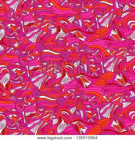 Abstract Hand-drawn Colorful Seamless Pattern.