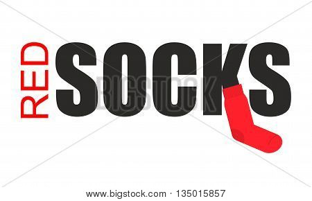Red sock logo for production. Vector illustration