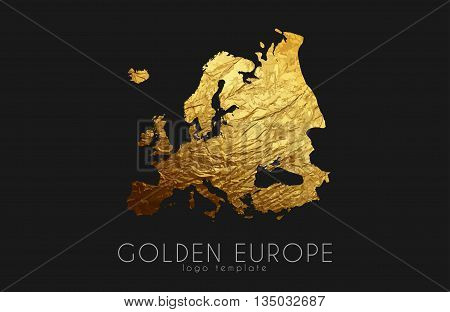 Europe map. Golden Europe logo. Creative Europe logo design