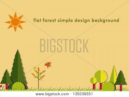 forest flat design simple cute landscape background