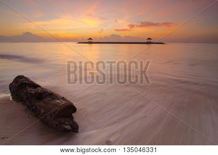 Sunrise and Motion in Karang Beach Sanur Bali