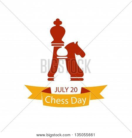 July 20 - chess day. Holiday congratulation card