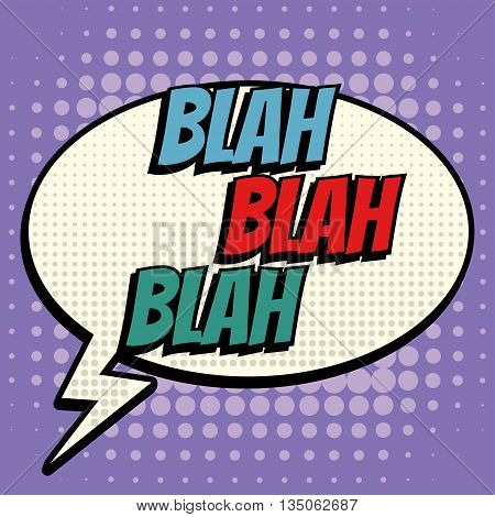 Blah comic book bubble text retro style