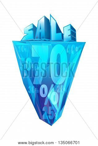 Iceberg sale. Sale background. Sale poster. Super Sale and special offer. Vector illustration.