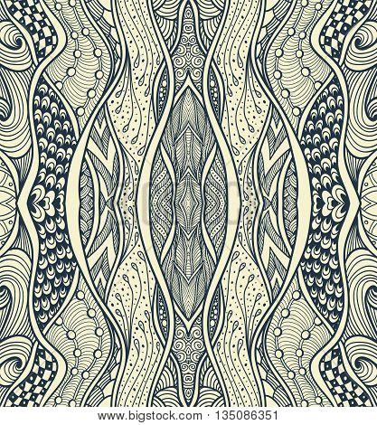 Abstract  Background   with Zen doodle or  Zen tangle  pattern black on white for coloring page or relax coloring book or wallpaper or for decorate package clothes