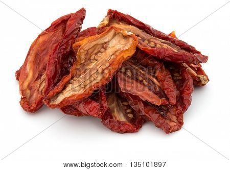 Dried tomatoes isolated on white background cutout