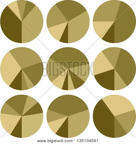 Pie Chart Icon Set Vector Illustration