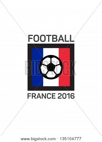 Football or soccer  logo. French tricolor. The concept of soccer logo, symbol, sign.