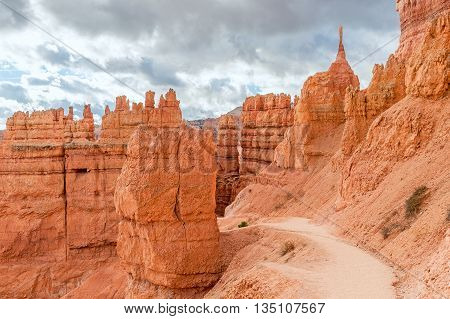 natural path in Bryce Canyon National Park in Utah USA
