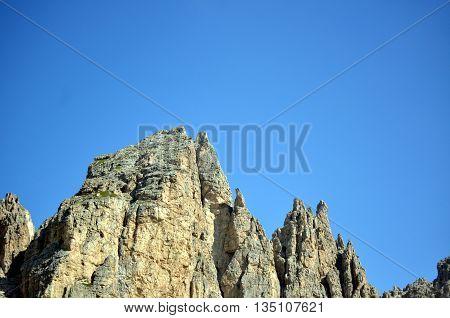 Gardena Pass in the dolomite mountain unesco