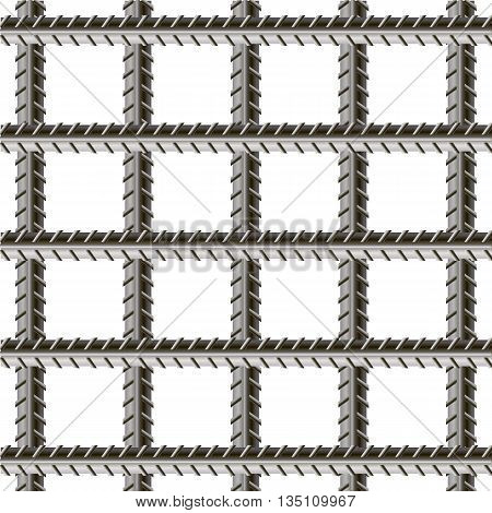 Rebars, Reinforcement Steel Isolated on White Background. Construction Metal Armature.