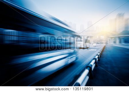 motion blurred traffic on the yangtse river bridge,chongqing china.