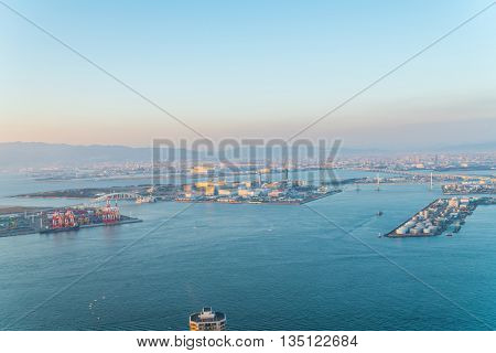 OSAKA, JAPAN - November  30, 2015 : Osaka city view from Umeda sky building, Osaka. View from the top.